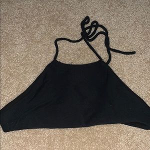 black halter bathing suit top